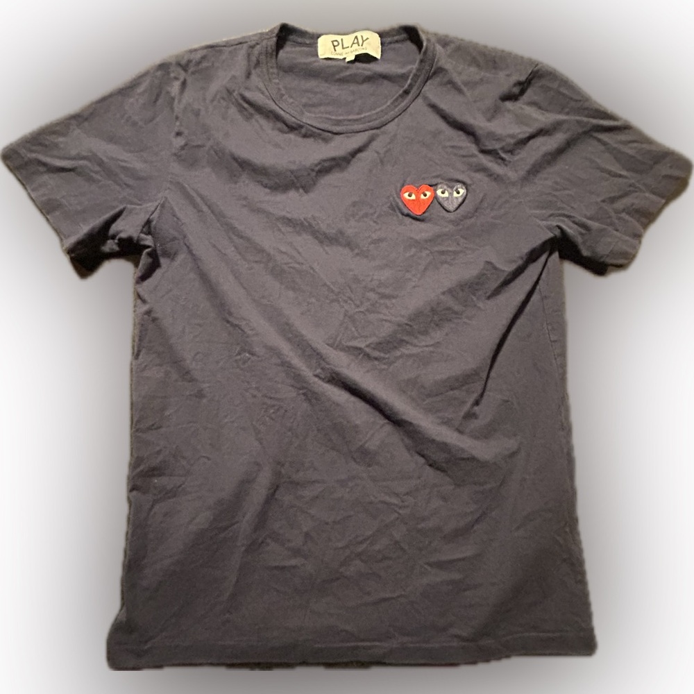 Comme des Garcons Play Double Heart T Shirt Unisex Medium XL Made In Japan